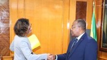 Rosario Bento Pais reçue en audience par Julien Nkoghe Bekale