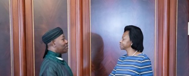 Marie Madeleine Mborantsuo reçue en audience par Ali Bongo